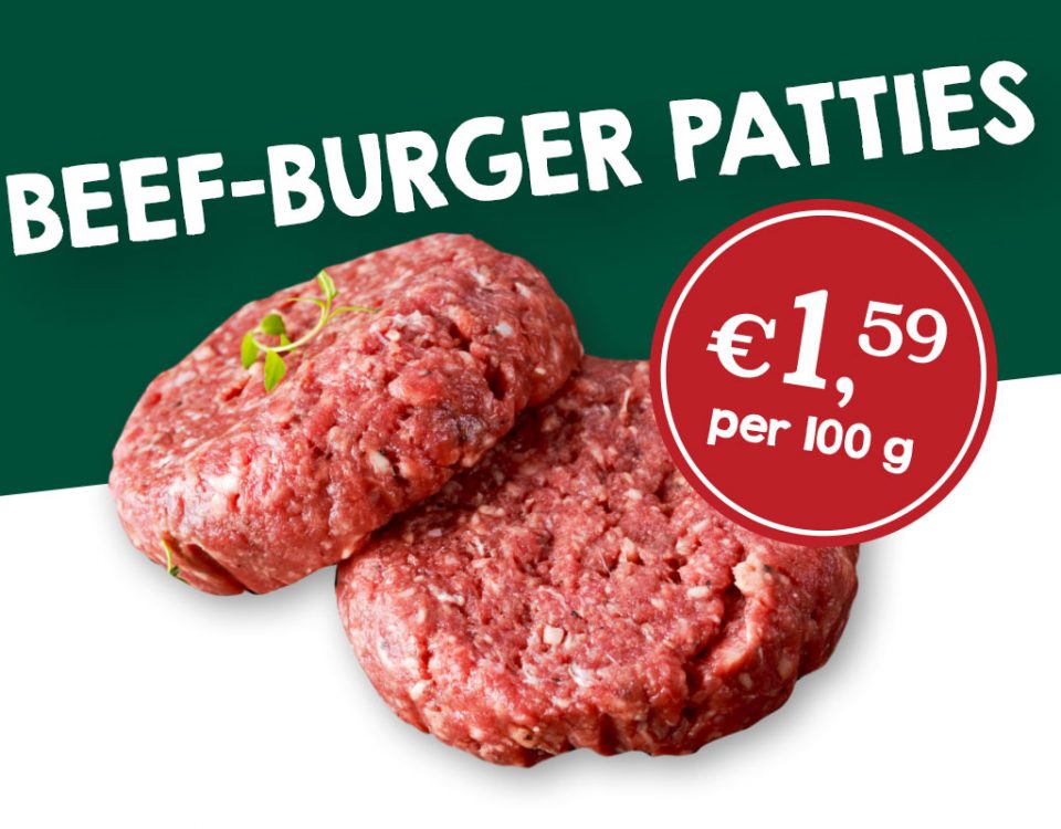 Beef-Burger-Pattes € 1,59 per 100g